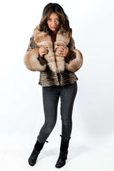 Women's exclusive Chinchilla coat Anelia Brown